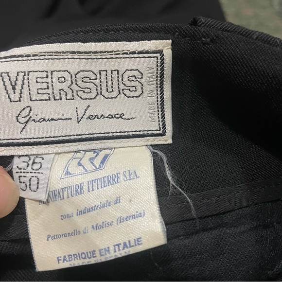 Vintage Giani Versace Versus Tapered Black Dress Wool Pants Sz 30 Classic Office - Picture 12 of 16